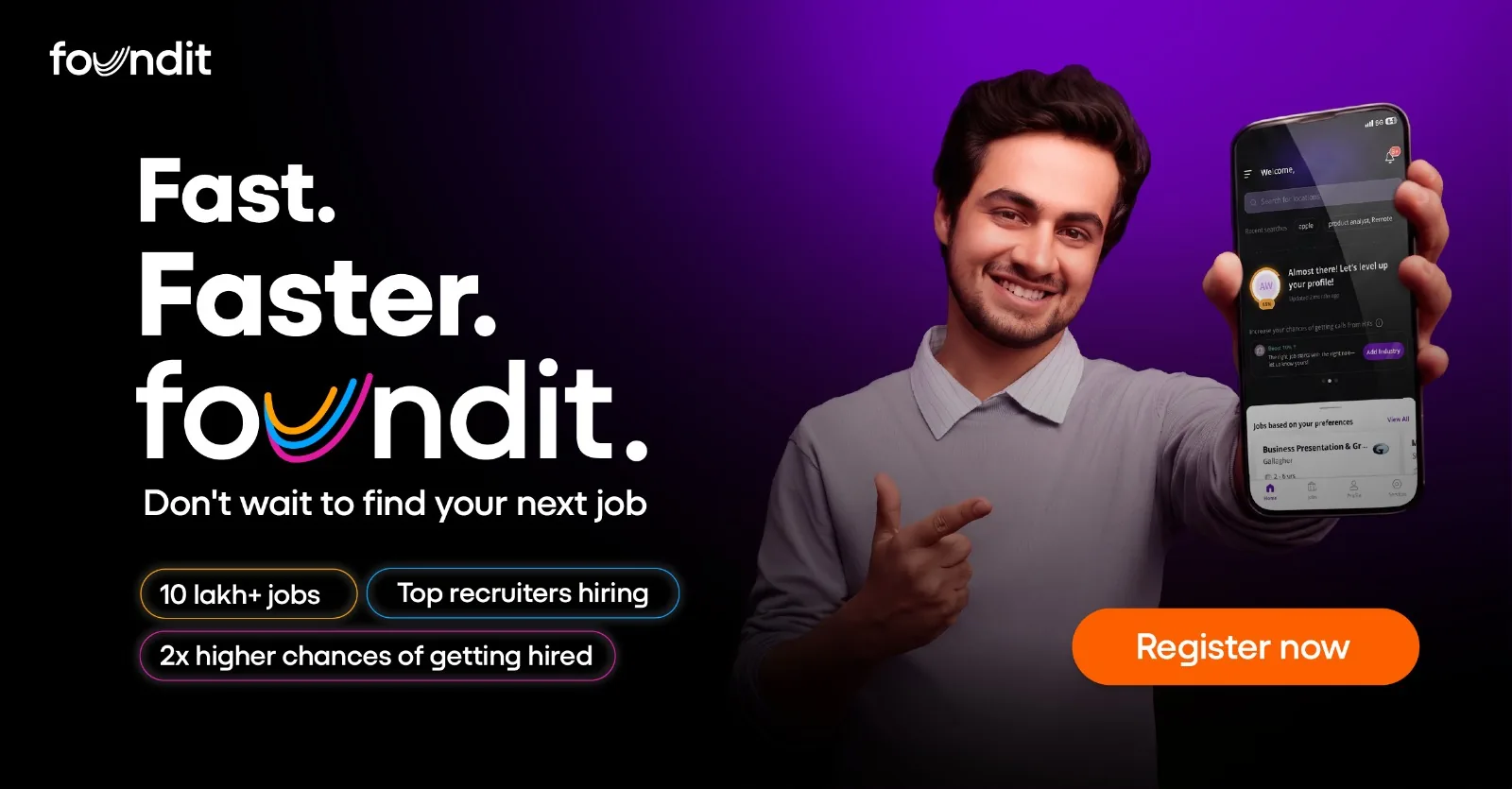 foundit: Fast. Faster. foundit. 10 lakh+ jobs, top recruiters hiring. Register now